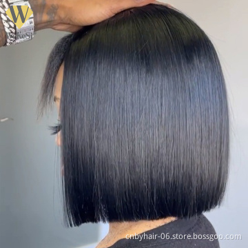 Wholesale Straight Bob Lace Frontal Wig,Malaysia Kinky Straight Bob Lacs Wig,30 40 Inch Gluess Transparent Hd Lace Wig